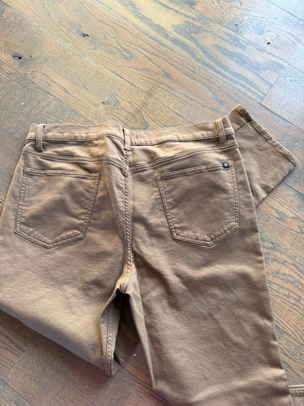 Banana Republic Tan Straight-Leg Jeans with Branded Waist Label